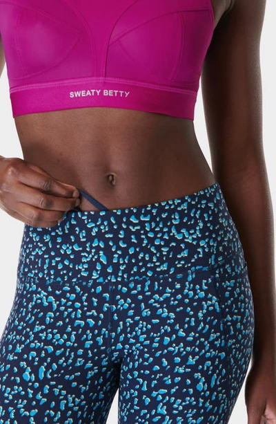 Shop Sweaty Betty Power Workout 7/8 Leggings In Blue Abstract Markings Print