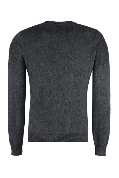 Shop Fendi Wool Blend Crew-neck Sweater In Grey