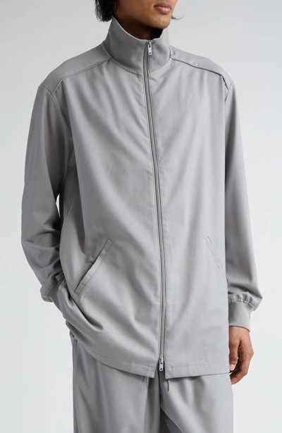 Shop Y-3 Longline Recycled Polyester & Wool Blend Jacket In Ch Solid Grey