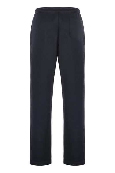 Shop Giorgio Armani Jersey Trousers In Blue