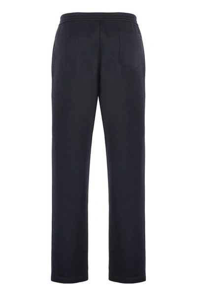 Giorgio Armani Cotton Double-jersey Trousers In Blue