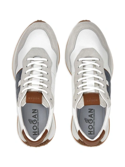 Shop Hogan H601 Suede Sneakers In White