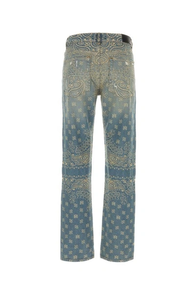 Shop Amiri Man Embroidered Denim Jeans In Multicolor