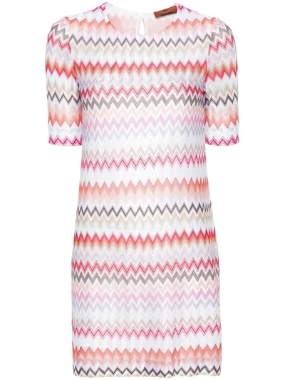 Shop Missoni Short Dress With Zigzag Pattern In Multicolour