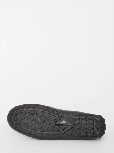 Shop Dior Odeon Driver Loafers In Black