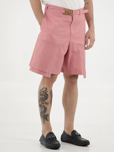 Shop Dior Pink Cargo Bermuda Shorts