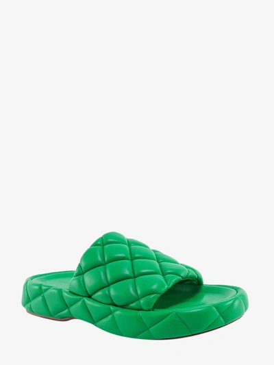Shop Bottega Veneta Man Padded Man Green Sandals