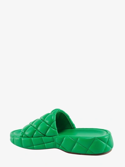 Shop Bottega Veneta Man Padded Man Green Sandals