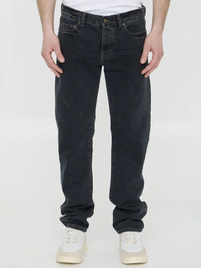 Shop Saint Laurent Denim Jeans In Grey