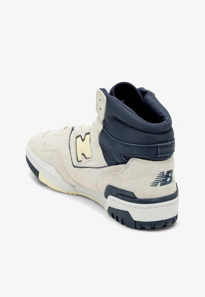Shop New Balance 650 High-top Leather Sneakers In Beige