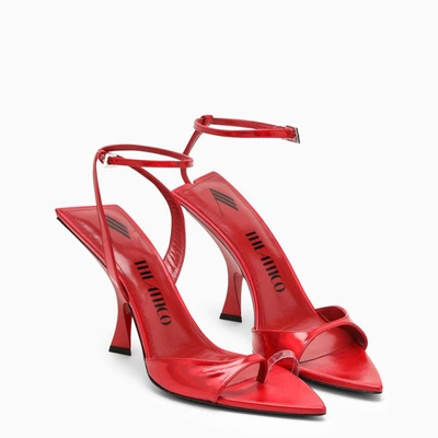 Shop Attico The  Gg Asymmetrical Sandal In Red
