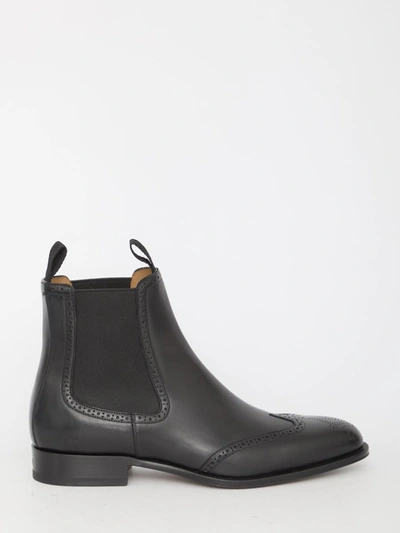 Shop Dior Timeless Chelsea Boots In Black