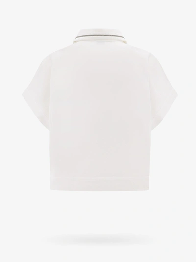 Shop Brunello Cucinelli Woman Polo Shirt Woman White Polo Shirts