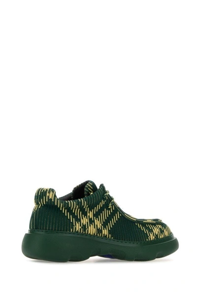 Shop Burberry Man Embroidered Fabric Creeper Lace-up Shoes In Multicolor