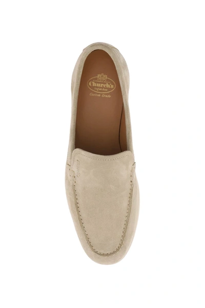 Shop Church's Suede Leather Lyn Moccas Women In Cream