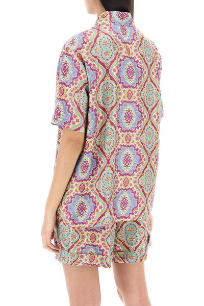 Shop Etro Short-sleeved Silk Printed Shirt Women In Multicolor