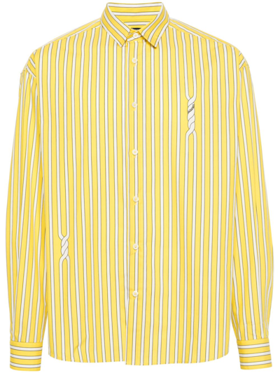 Shop Jacquemus La Chemise Simon Striped Shirt - Men's - Cotton In Yellow