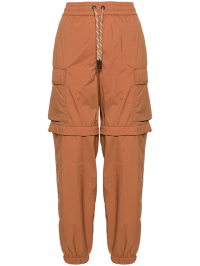 Shop Moncler Brown Ripstop Zip-off Cargo Trousers