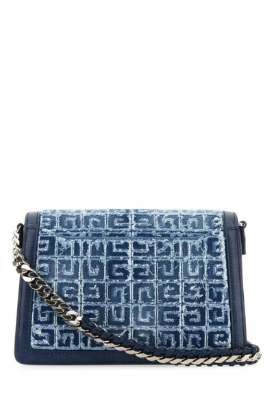 Shop Givenchy Woman Two-tone Denim And Leather Medium Multicarry Shoulder Bag In Multicolor