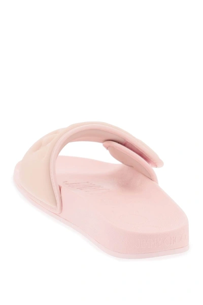Shop Jimmy Choo Fitz Slides With Lycra Logoed Bang Men In Pink