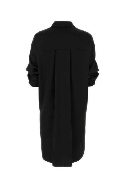 Shop Loewe Woman Black Satin Shirt Dress