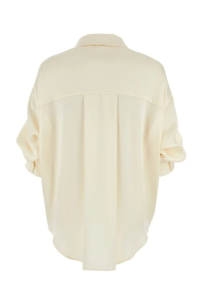 Shop Loewe Woman Ivory Satin Shirt In White