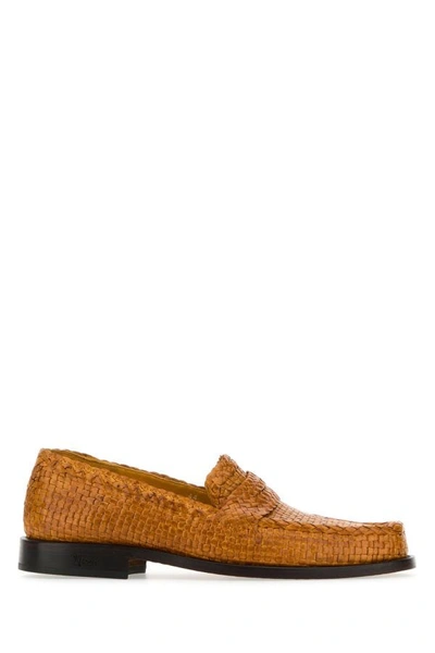 Shop Marni Man Caramel Leather Loafers In Brown