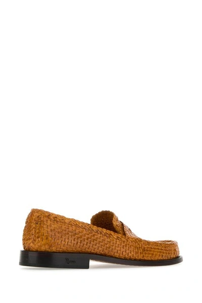 Shop Marni Man Caramel Leather Loafers In Brown