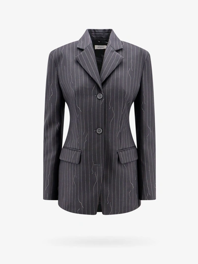 Shop Off-white Off White Woman Blazer Woman Grey Blazers E Vests In Gray