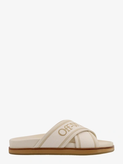 Shop Off-white Off White Woman Sandals Woman Beige Sandals In Cream