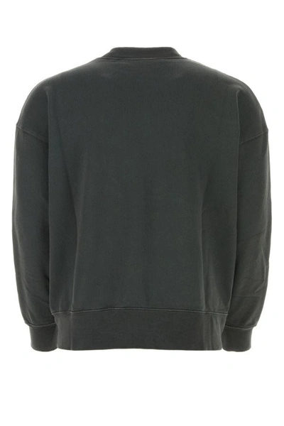 Shop Palm Angels Man Dark Grey Cotton Sweatshirt In Gray