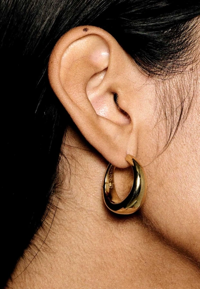 Shop Lie Studio Andrea Hoop Earrings In Gold