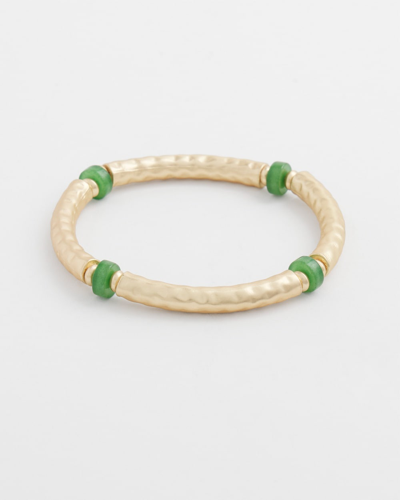 Shop Chico's Jade Bead Bar Stretch Bracelet |  In Gold