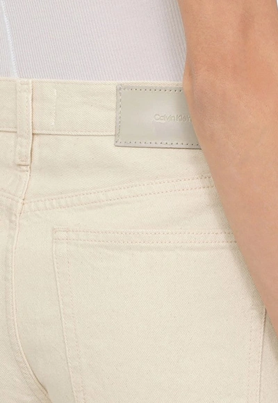 Shop Calvin Klein Basic Boot-cut Jeans In Ecru
