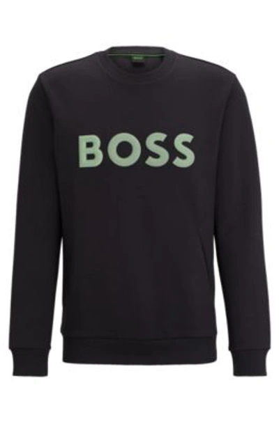 Shop Hugo Boss Sweatshirt With 3d-molded Logo In Dark Grey