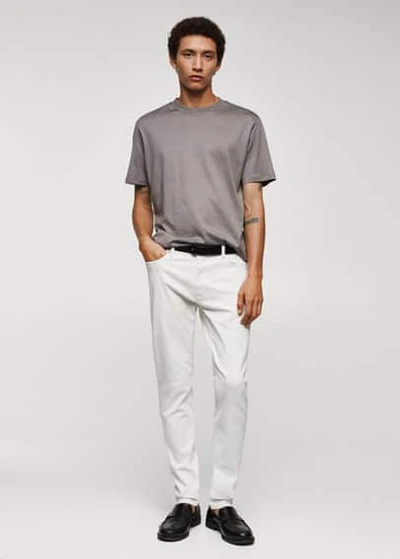 Shop Mango Billy Skinny Jeans Off White In Blanc Cassé