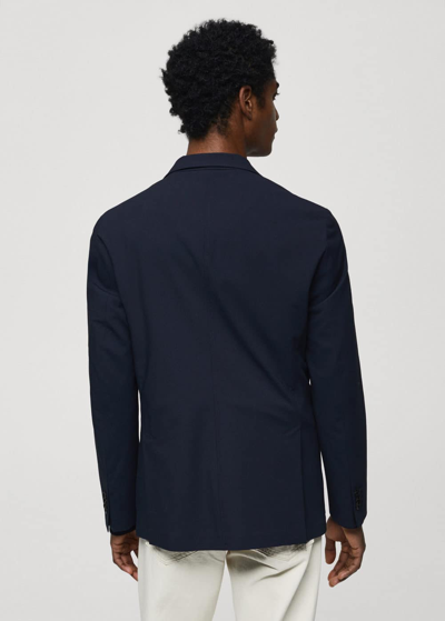 Shop Mango Slim-fit Suit Jacket Dark Navy