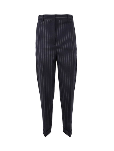 Shop Alberto Biani High Waisted Slim Trousers Clothing In Blue