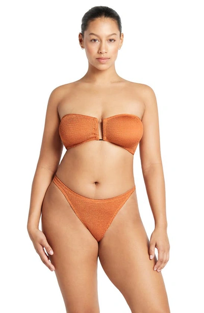 Shop Bondeye Blake Bandeau Bikini Top In Burnt Orange