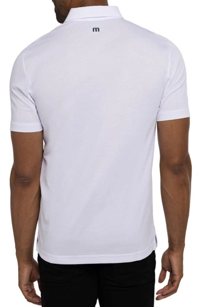 Travis Mathew Beach Read Stripe Polo In White