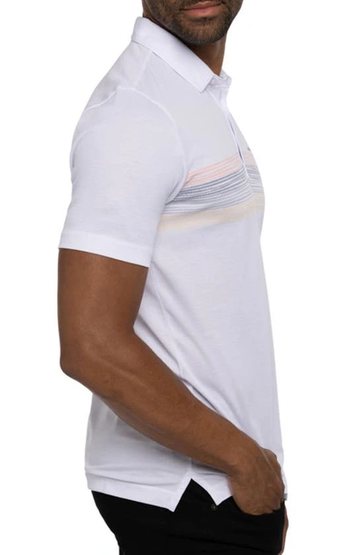Travis Mathew Beach Read Stripe Polo In White
