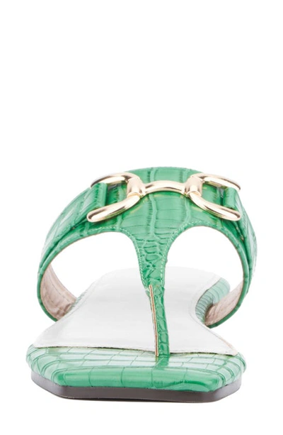 Fashion To Figure Saralyn Croc Embossed Sandal In Kelly Green Croc