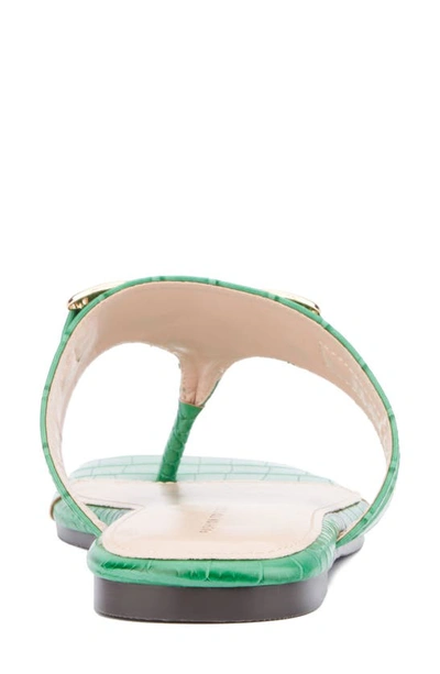 Fashion To Figure Saralyn Croc Embossed Sandal In Kelly Green Croc