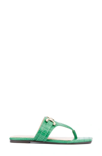 Fashion To Figure Saralyn Croc Embossed Sandal In Kelly Green Croc