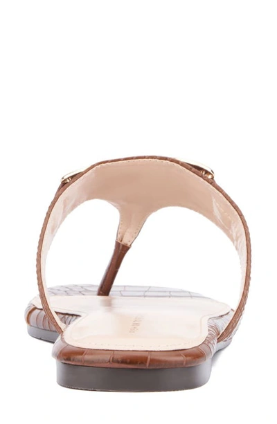 Fashion To Figure Saralyn Croc Embossed Sandal In Brown Croco