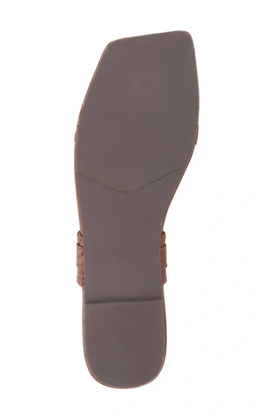 Fashion To Figure Saralyn Croc Embossed Sandal In Brown Croco