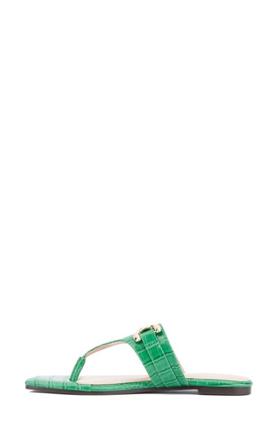 Fashion To Figure Saralyn Croc Embossed Sandal In Kelly Green Croc