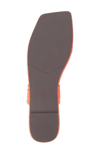 Fashion To Figure Saralyn Croc Embossed Sandal In Neon Orange Croc