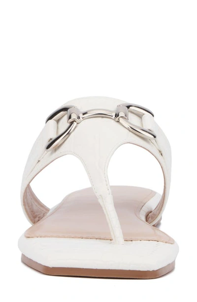 Fashion To Figure Saralyn Croc Embossed Sandal In White Croc