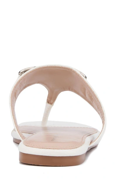 Fashion To Figure Saralyn Croc Embossed Sandal In White Croc